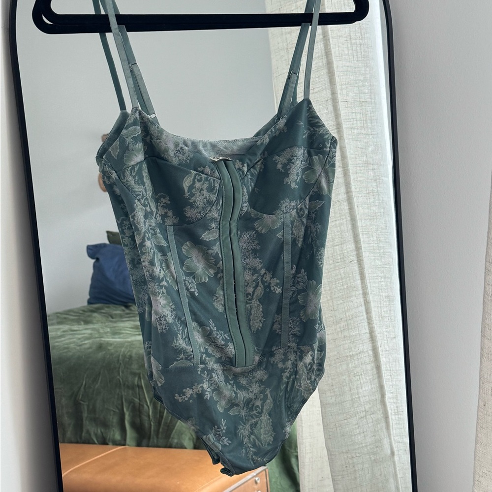 Floral Green One-Piece Body Suit
